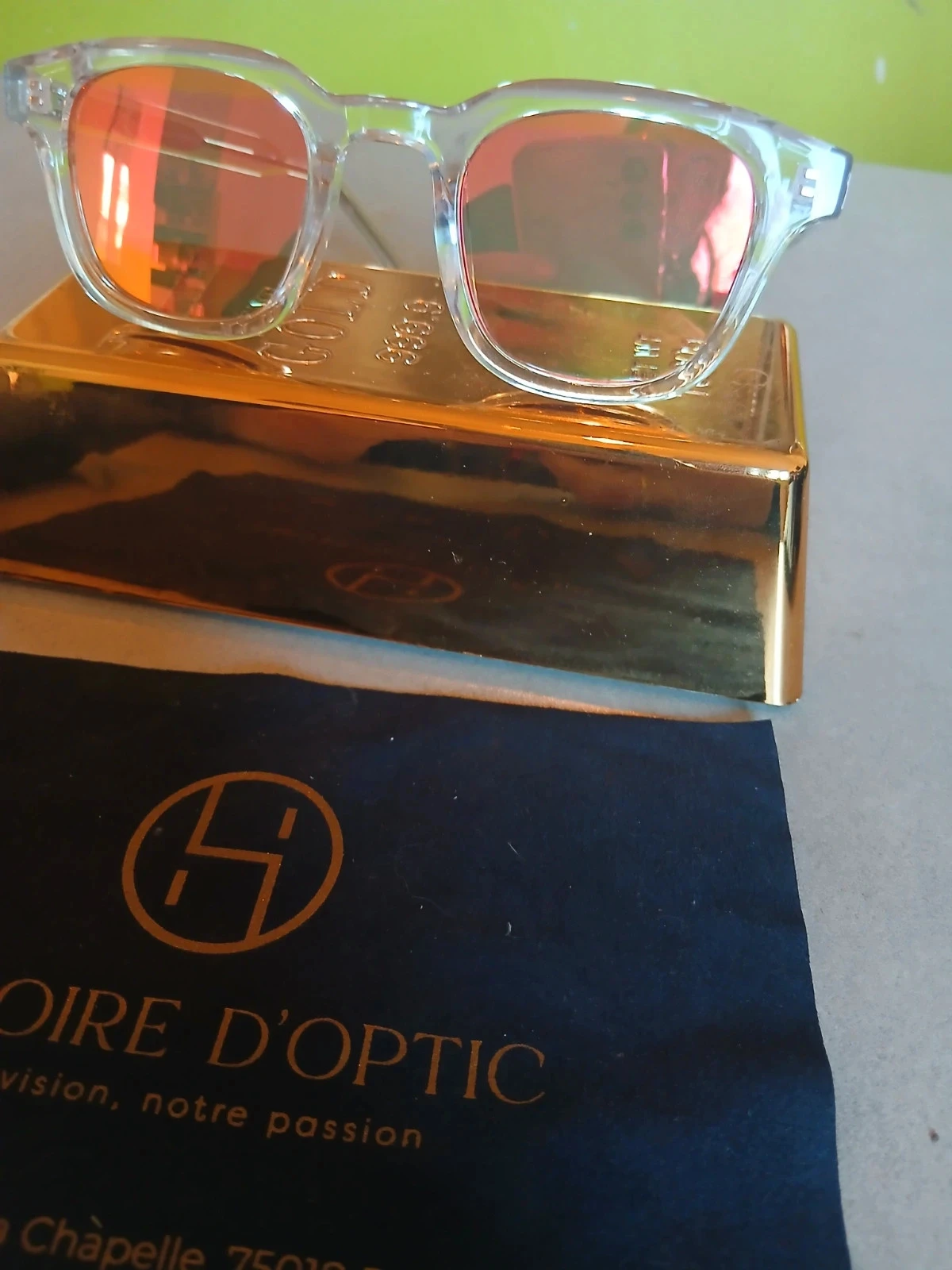 Lunettes de soleil Cristal & Verres Miroir Rose - Histoire d’Optic Paris